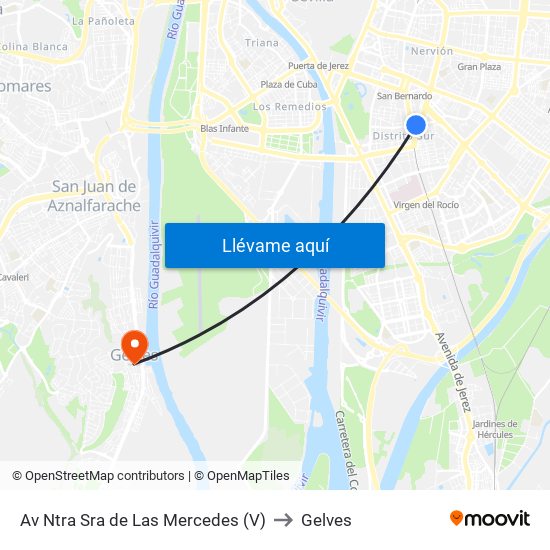 Av Ntra Sra de Las Mercedes (V) to Gelves map