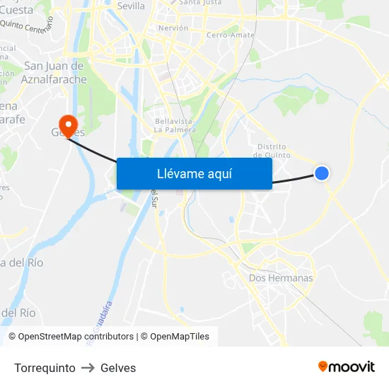 Torrequinto to Gelves map