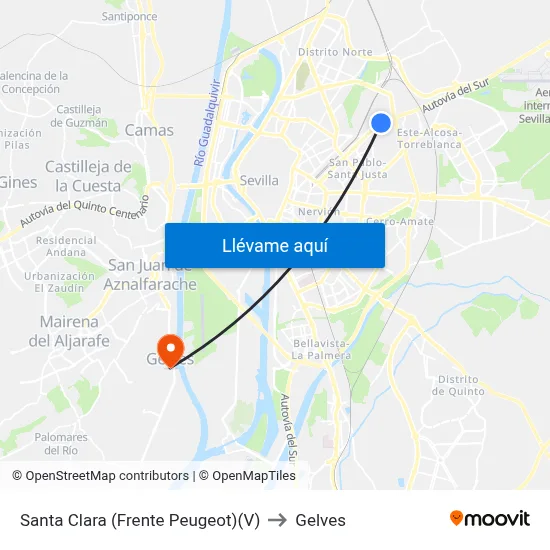 Santa Clara (Frente Peugeot)(V) to Gelves map