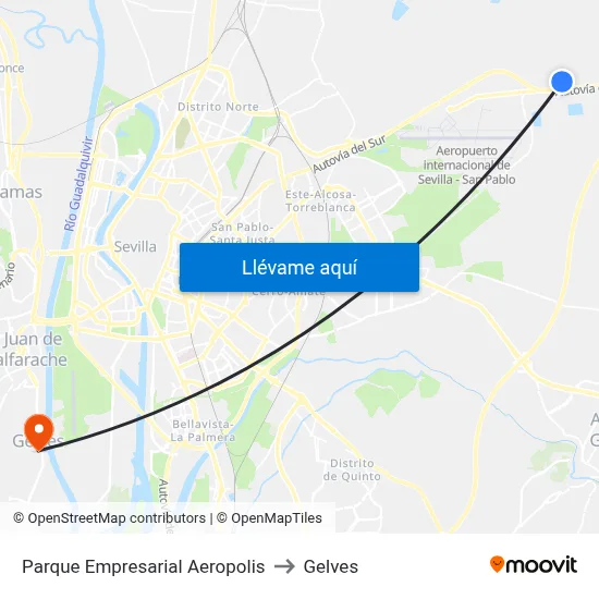 Parque Empresarial Aeropolis to Gelves map