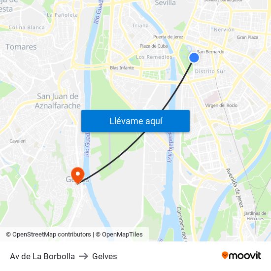 Av de La Borbolla to Gelves map