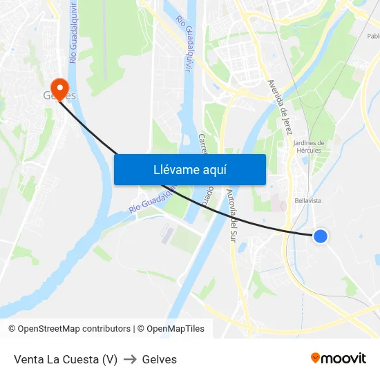 Venta La Cuesta (V) to Gelves map