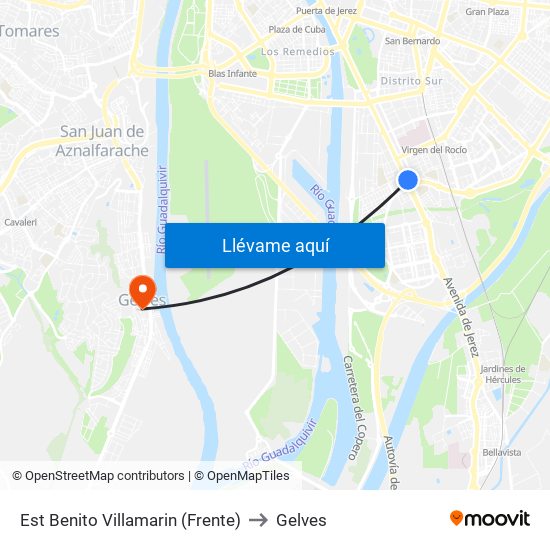 Est Benito Villamarin (Frente) to Gelves map