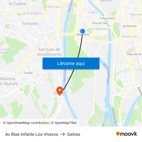 Av Blas Infante Los Viveros to Gelves map