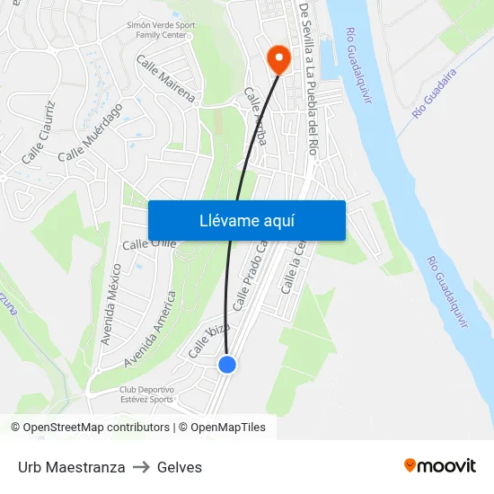Urb Maestranza to Gelves map