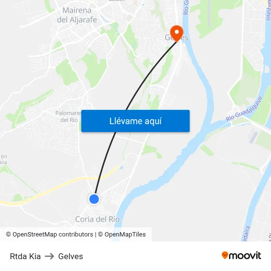 Rtda Kia to Gelves map