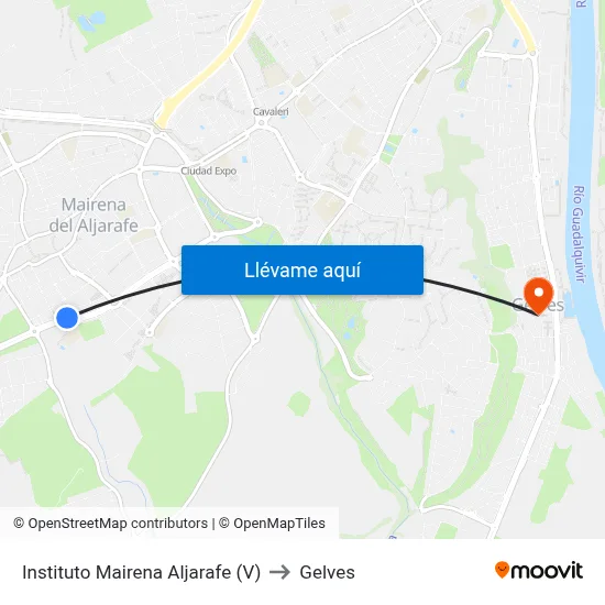 Instituto Mairena Aljarafe (V) to Gelves map