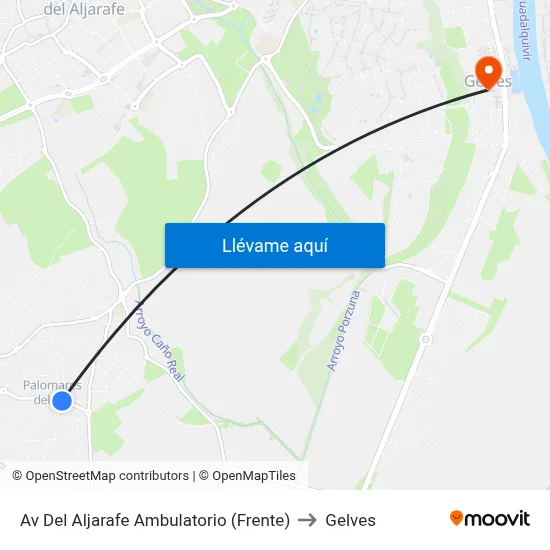 Av Del Aljarafe Ambulatorio (Frente) to Gelves map