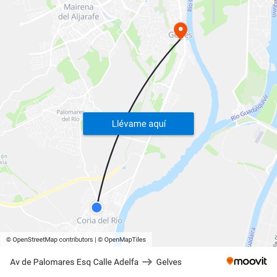 Av de Palomares Esq Calle Adelfa to Gelves map