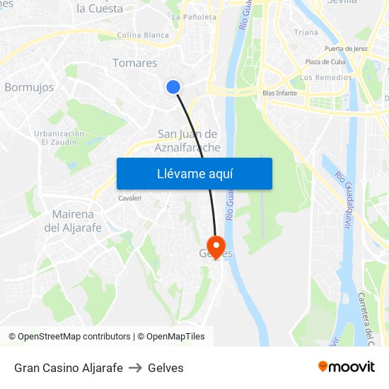 Gran Casino Aljarafe to Gelves map