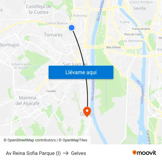 Av Reina Sofia Parque (I) to Gelves map