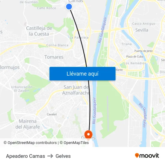 Apeadero Camas to Gelves map