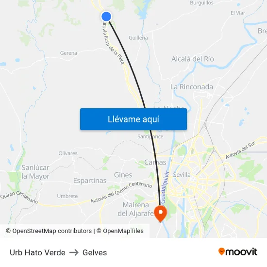 Urb Hato Verde to Gelves map