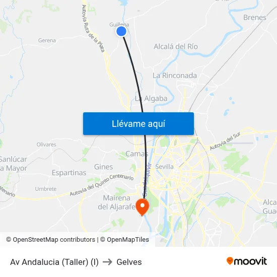 Av Andalucia (Taller) (I) to Gelves map