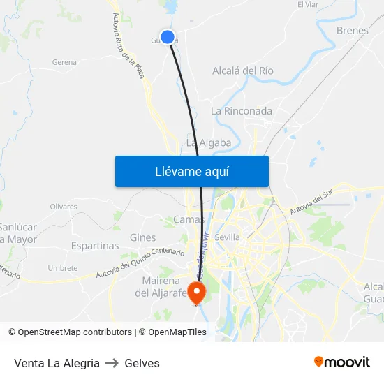 Venta La Alegria to Gelves map