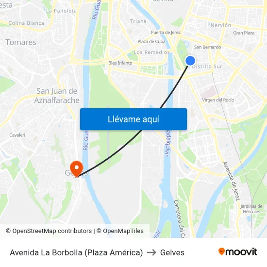 Avenida La Borbolla (Plaza América) to Gelves map