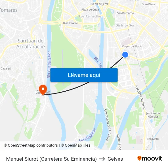 Manuel Siurot (Carretera Su Eminencia) to Gelves map