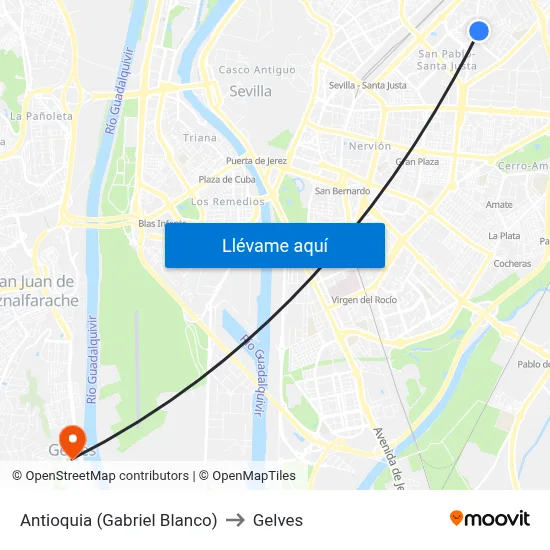 Antioquia (Gabriel Blanco) to Gelves map