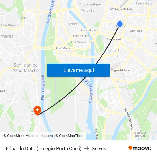 Eduardo Dato (Colegio Porta Coeli) to Gelves map