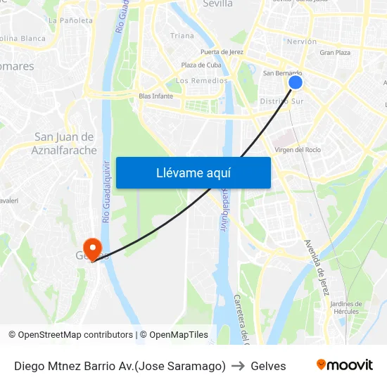 Diego Mtnez Barrio  Av.(Jose Saramago) to Gelves map