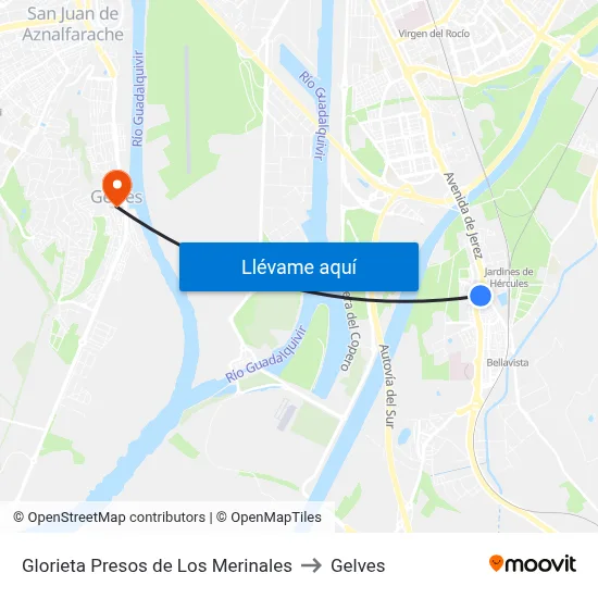 Glorieta Presos de Los Merinales to Gelves map