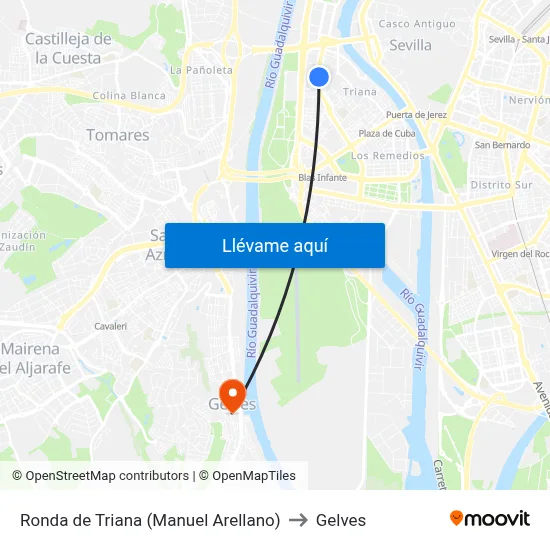 Ronda de Triana (Manuel Arellano) to Gelves map
