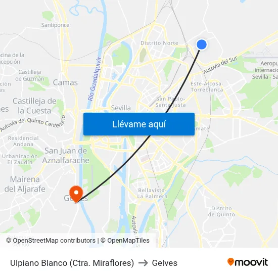 Ulpiano Blanco (Ctra. Miraflores) to Gelves map