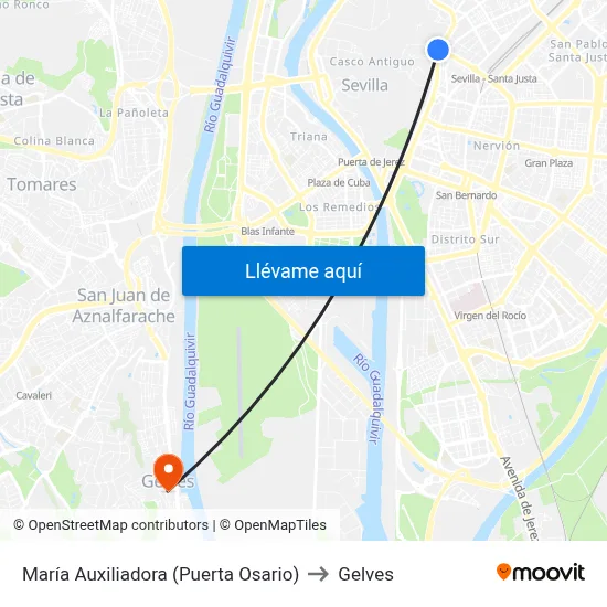 María Auxiliadora (Puerta Osario) to Gelves map