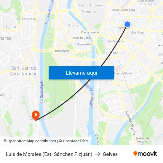 Luis de Morales (Est. Sánchez Pizjuán) to Gelves map