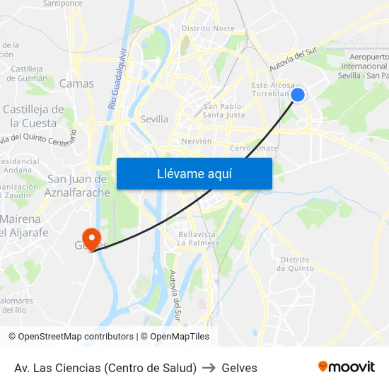 Av. Las Ciencias (Centro de Salud) to Gelves map