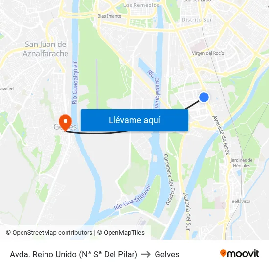 Avda. Reino Unido (Nª Sª Del Pilar) to Gelves map