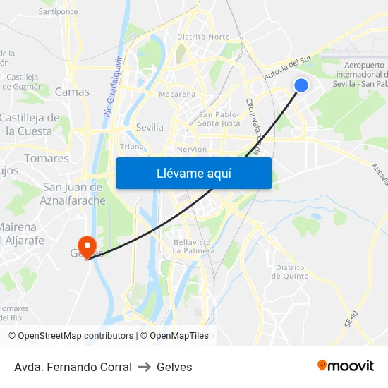 Avda. Fernando Corral to Gelves map