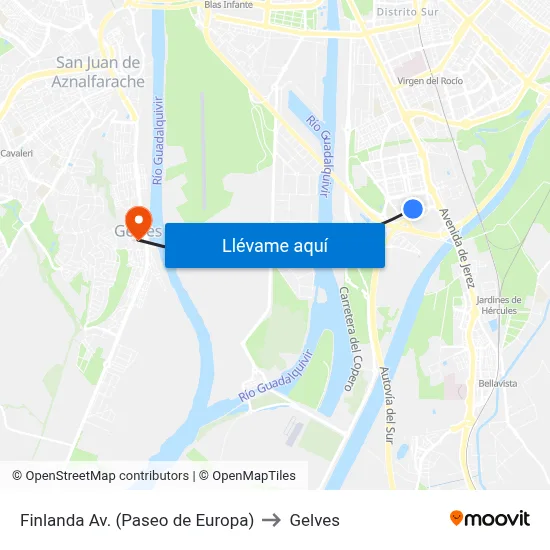 Finlanda  Av. (Paseo de Europa) to Gelves map