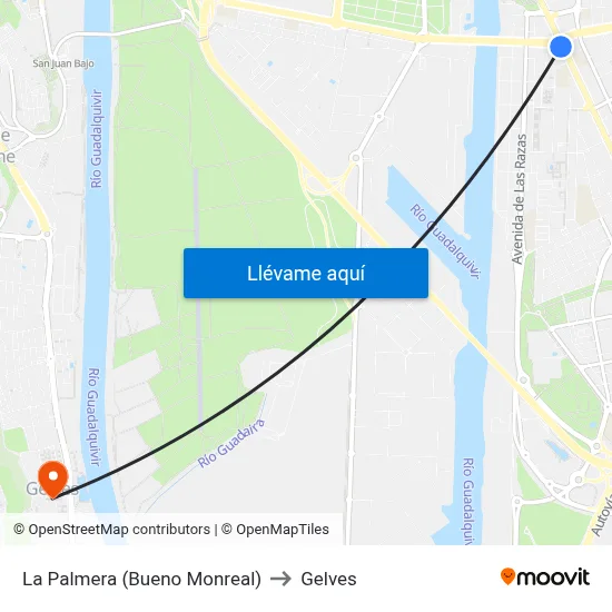 La Palmera (Bueno Monreal) to Gelves map
