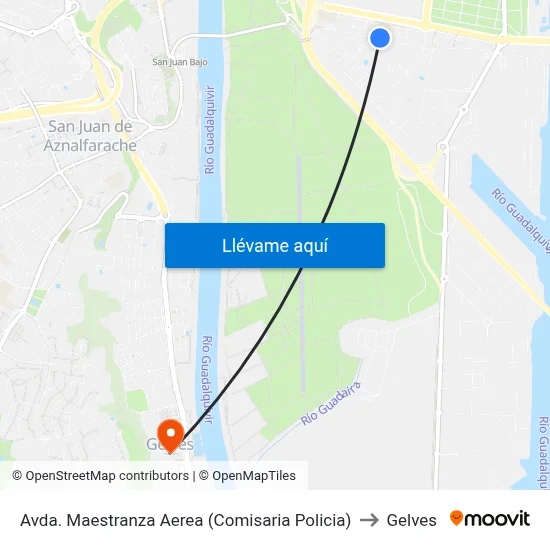 Avda. Maestranza Aerea (Comisaria Policia) to Gelves map