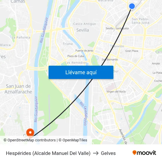 Hespérides (Alcalde Manuel Del Valle) to Gelves map