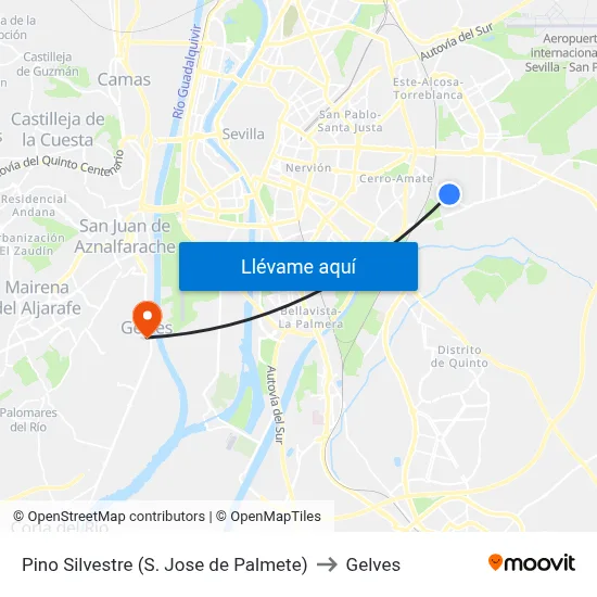 Pino Silvestre (S. Jose de Palmete) to Gelves map