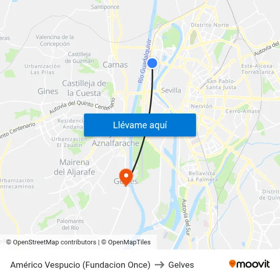 Américo Vespucio (Fundacion Once) to Gelves map