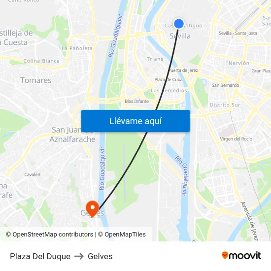 Plaza Del Duque to Gelves map