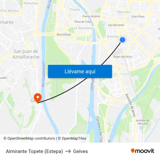 Almirante Topete (Estepa) to Gelves map