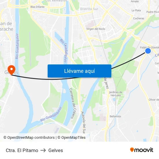 Ctra. El Pítamo to Gelves map