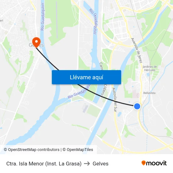 Ctra. Isla Menor (Inst. La Grasa) to Gelves map