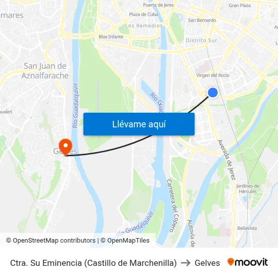 Ctra. Su Eminencia (Castillo de Marchenilla) to Gelves map
