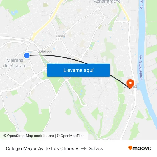Colegio Mayor Av de Los Olmos V to Gelves map