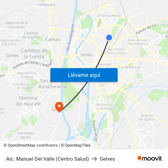 Alc. Manuel Del Valle (Centro Salud) to Gelves map