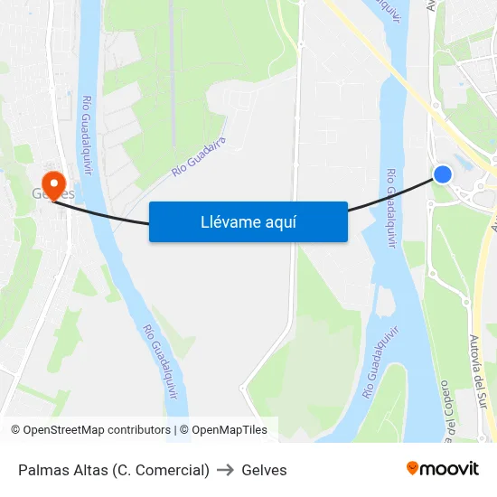 Palmas Altas (C. Comercial) to Gelves map