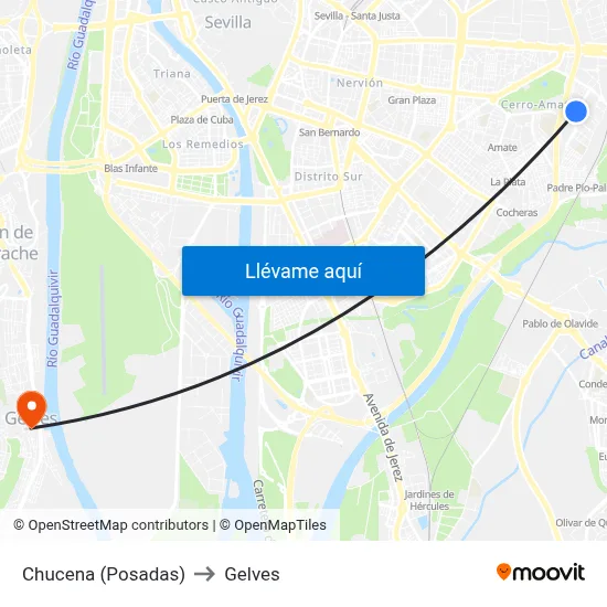 Chucena (Posadas) to Gelves map