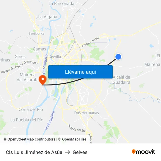 Cis Luis Jiménez de Asúa to Gelves map
