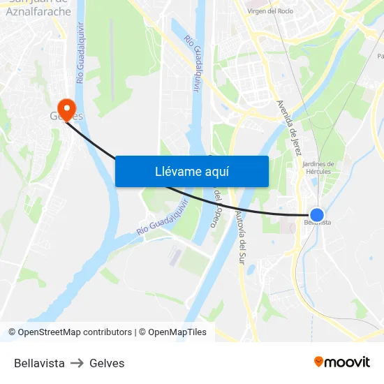 Bellavista to Gelves map