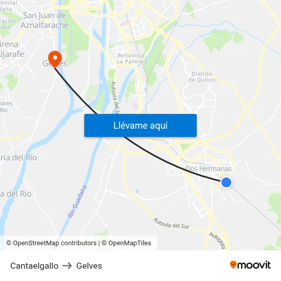 Cantaelgallo to Gelves map